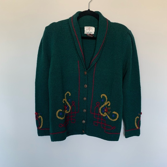Rare Green Embroidered Cardigan ASO Phoebe Buffay on Friends - Picture 15 of 17